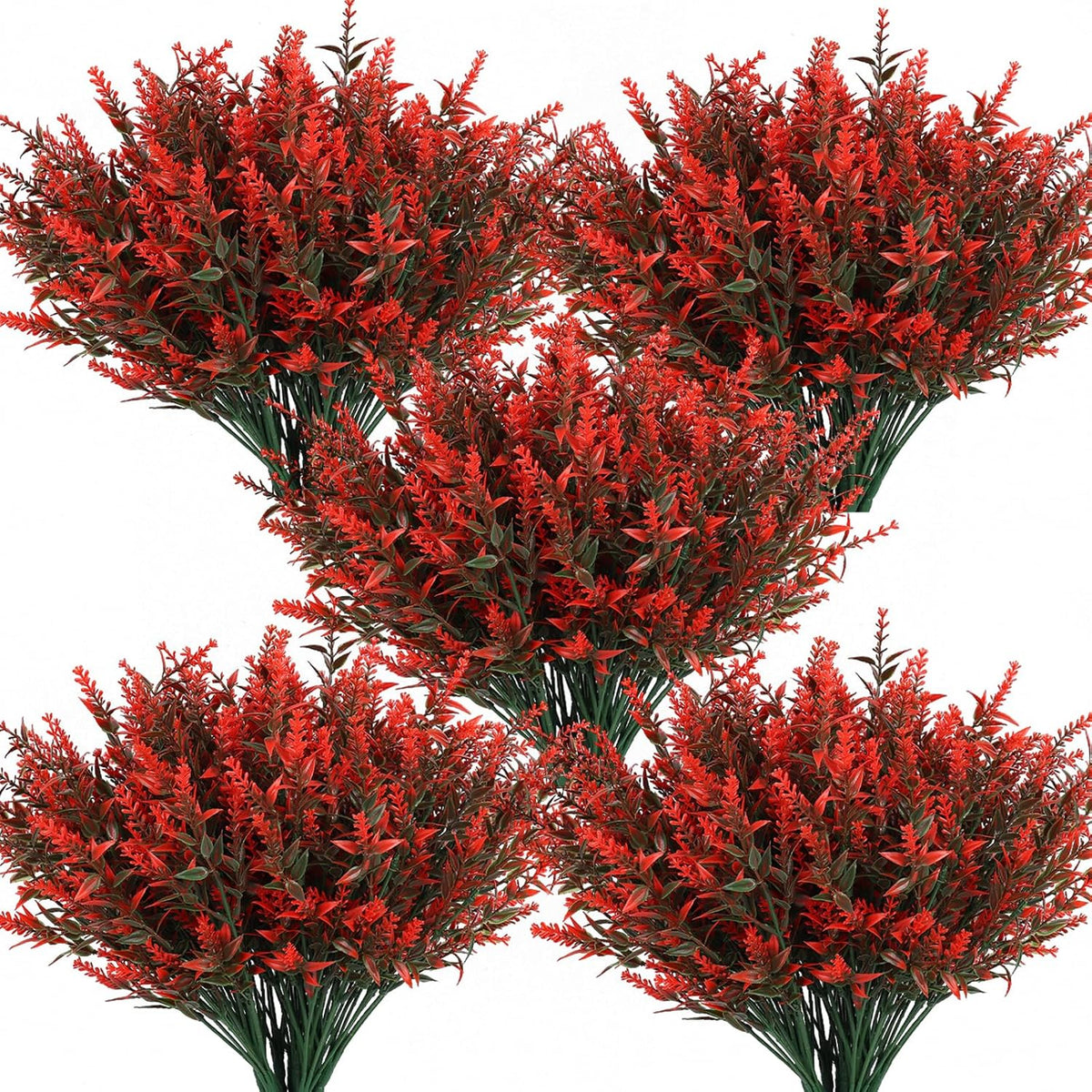 12 Bundles Artificial Lavender Flowers - UV Resistant Outdoor Fake Plants for Garden and Porch Decor