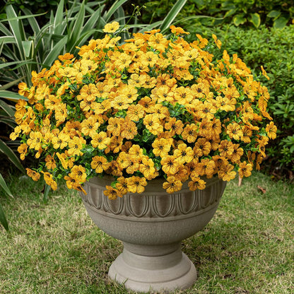 Lnoicy 20 Bundles Artificial Fake Flowers for Outdoor Faux Eucalyptus Flowers for Home Decoration, Fake Plants UV Resistant for Porch/Garden（White）