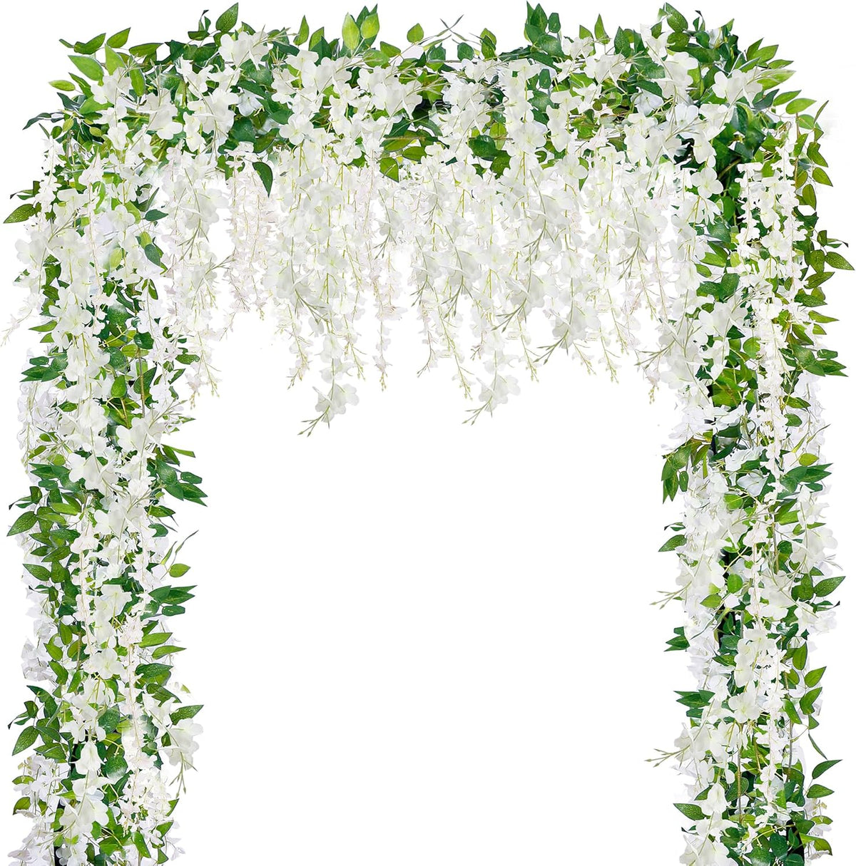 Sggvecsy 6Pcs Wisteria Garland Artificial Flowers Garland Fake Hanging Wisteria Vines Rattan Silk Hanging Flower Vines for Home Garden Outdoor Wedding Arch Party Ceremony Total 35.4Ft (Purple)
