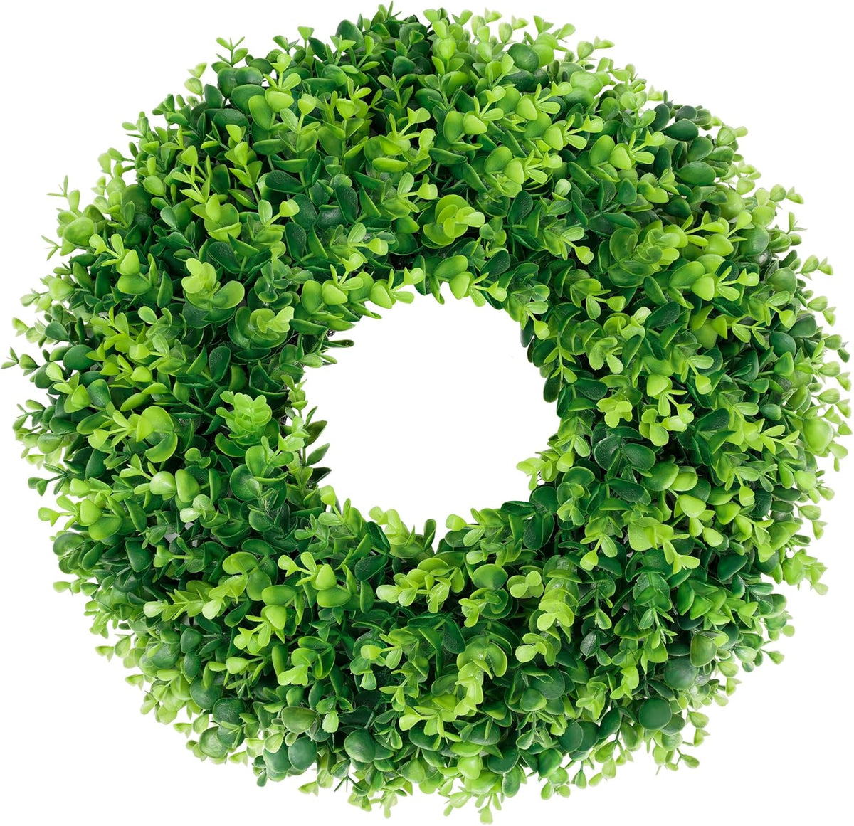 DDHS 20" Boxwood Wreaths Front Door Artificial Spring Wreath. Wreaths for Front Door Farmhouse Wedding Green Year Round Indoor Outdoor for Summer Wreath St Patricks Day Decorations -(Hello Sign)