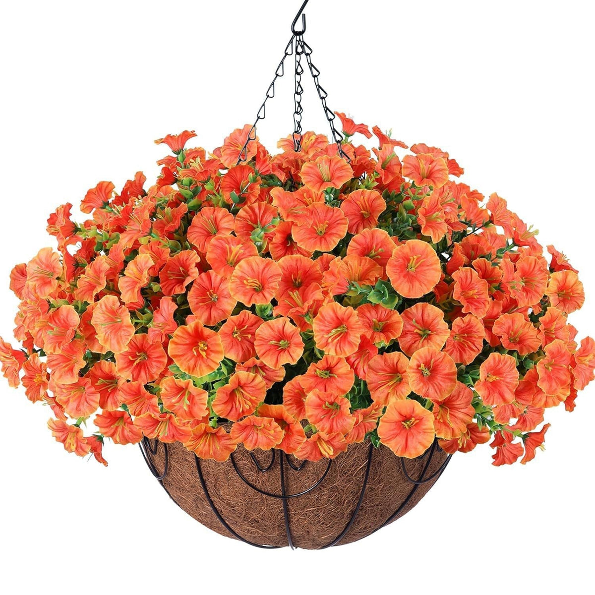 Vibrant Silk Morning Glory Basket Outdoor Decor Bundle
