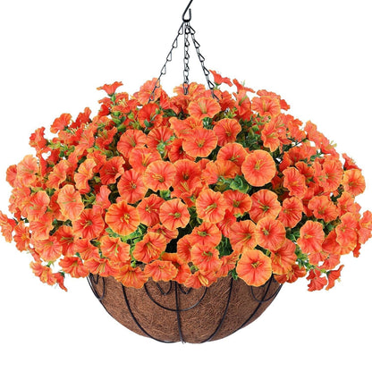 Vibrant Silk Morning Glory Basket Outdoor Decor Bundle
