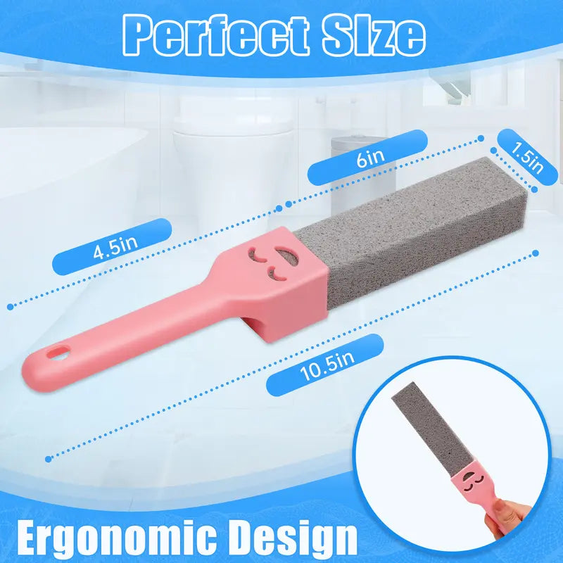 12 Pack Pumice Stone Toilet Cleaning Brush with Extra Long Handle for Limescale and Stain Removal