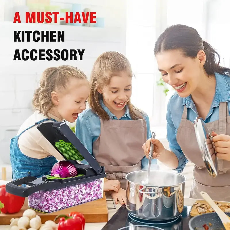 14-in-1 Multifunctional Vegetable Chopper and Grater for Efficient Kitchen Prep