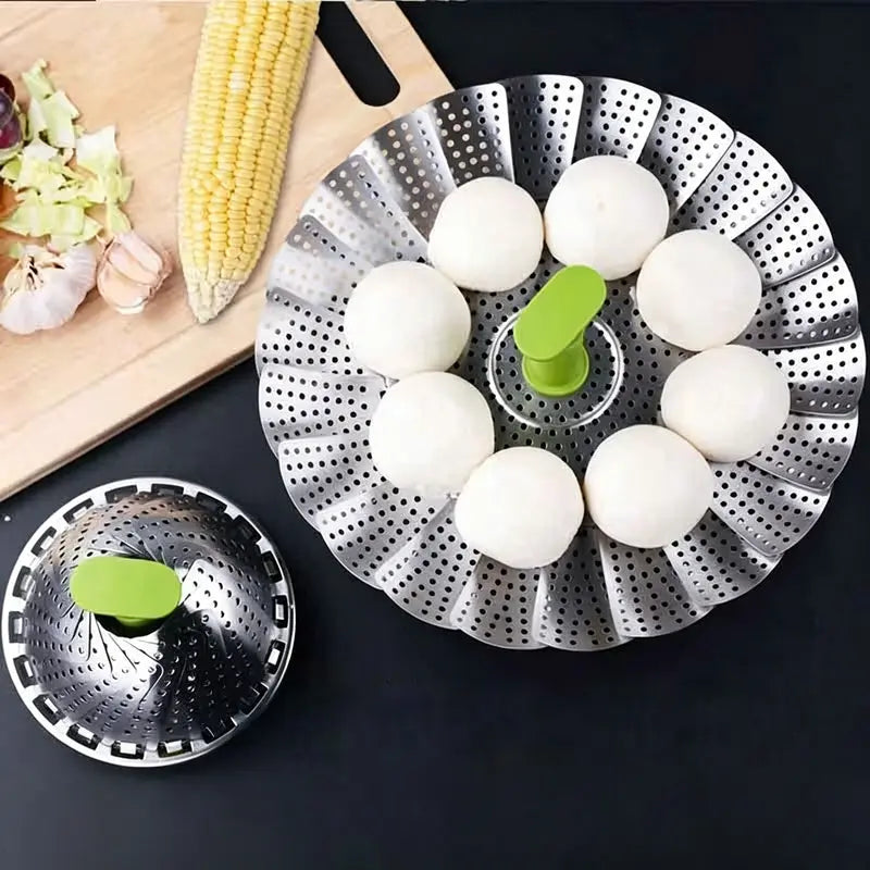 Stainless Steel Vegetable Steamer Basket, Folding Expandable Insert for Various Pot Sizes