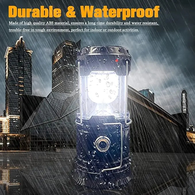 4-Pack Foldable Compact LED Lanterns - Solar & USB Rechargeable Emergency Lights