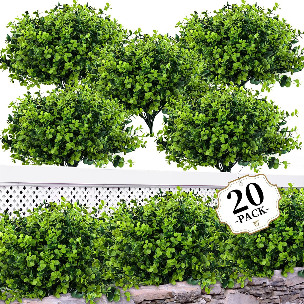 24 Bundles Artificial Flowers for Outdoors/Indoors, Fake Flowers Plants for Indoor and Outdoor Garden Porch Window Box Home Wedding Farmhouse (8 Color)