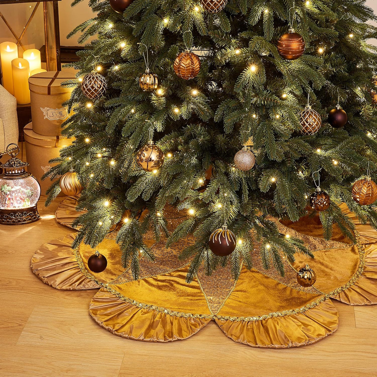 Festive Valery Madelyn Skirt Plush Holiday Decor Collection
