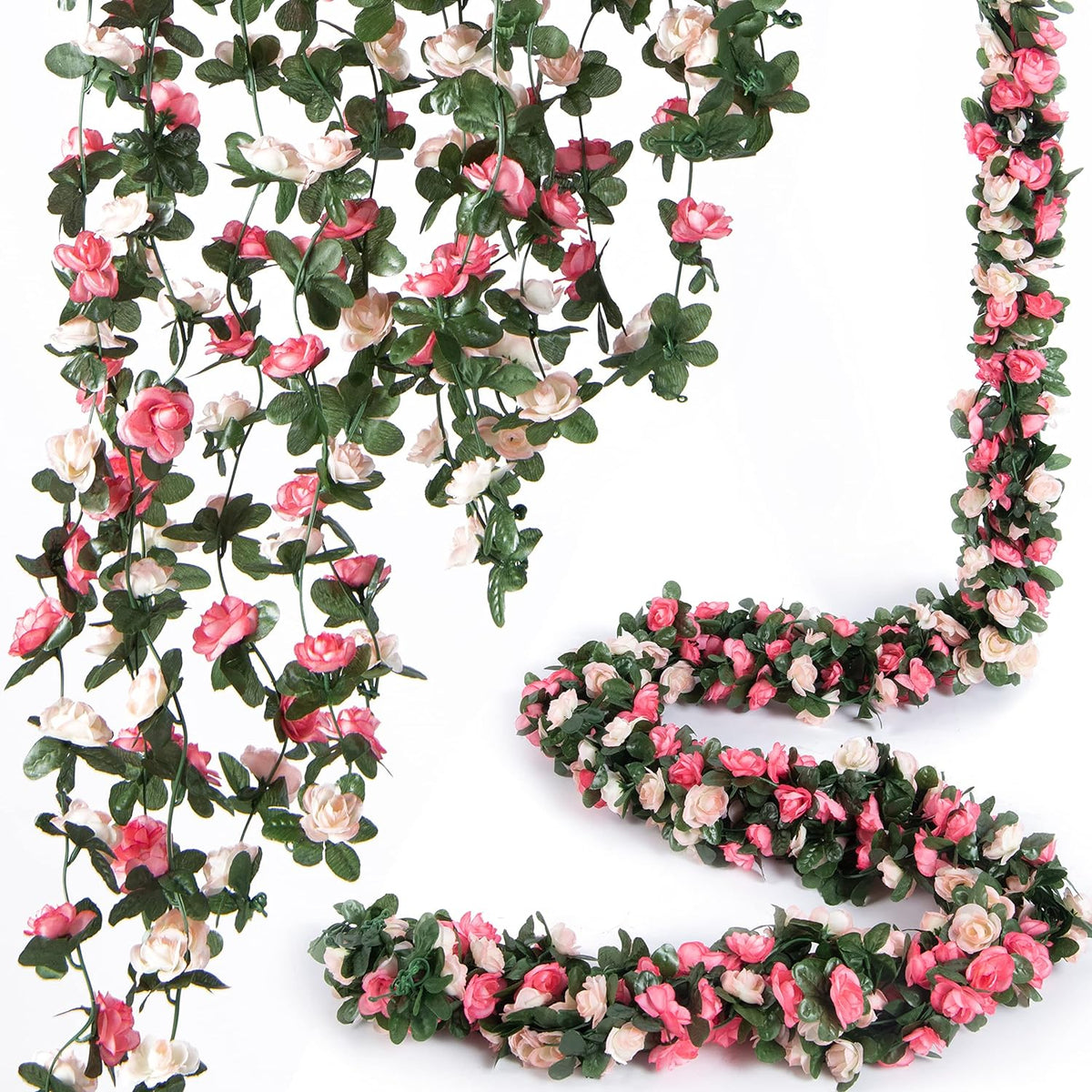 Realistic Artificial Rose Flower Garland Outdoor Decor Statement