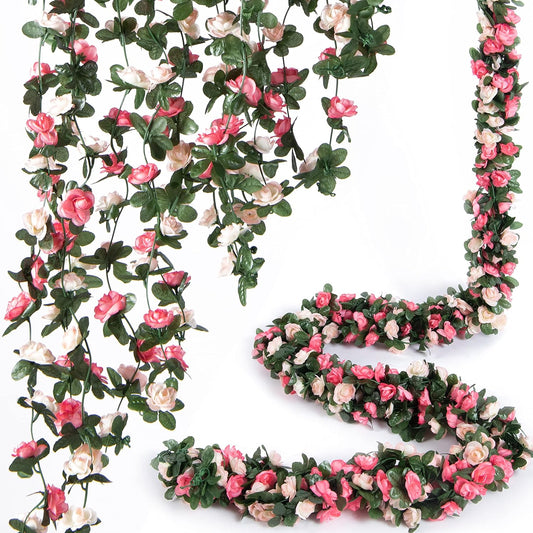 Realistic Artificial Rose Flower Garland Outdoor Decor Statement