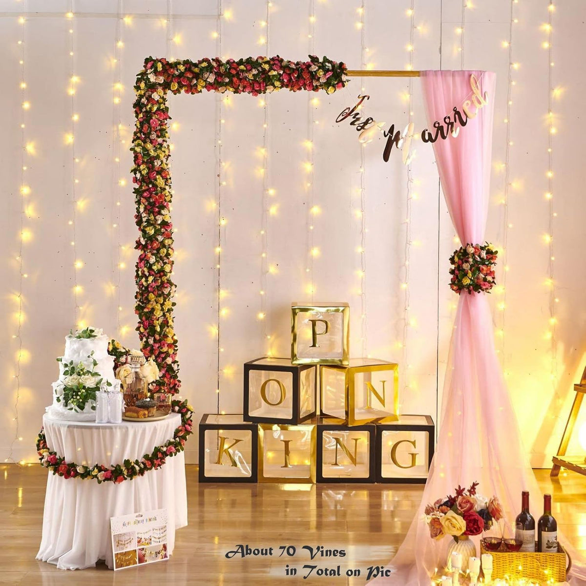 Realistic Artificial Rose Flower Garland Outdoor Decor Statement