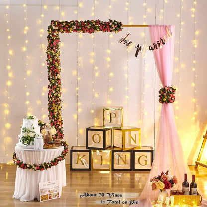 Realistic Artificial Rose Flower Garland Outdoor Decor Statement