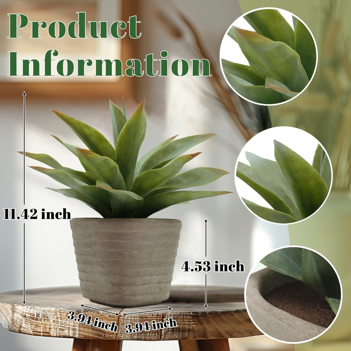 Decorative Small Artificial Agave Dried Indoor Decor Collection