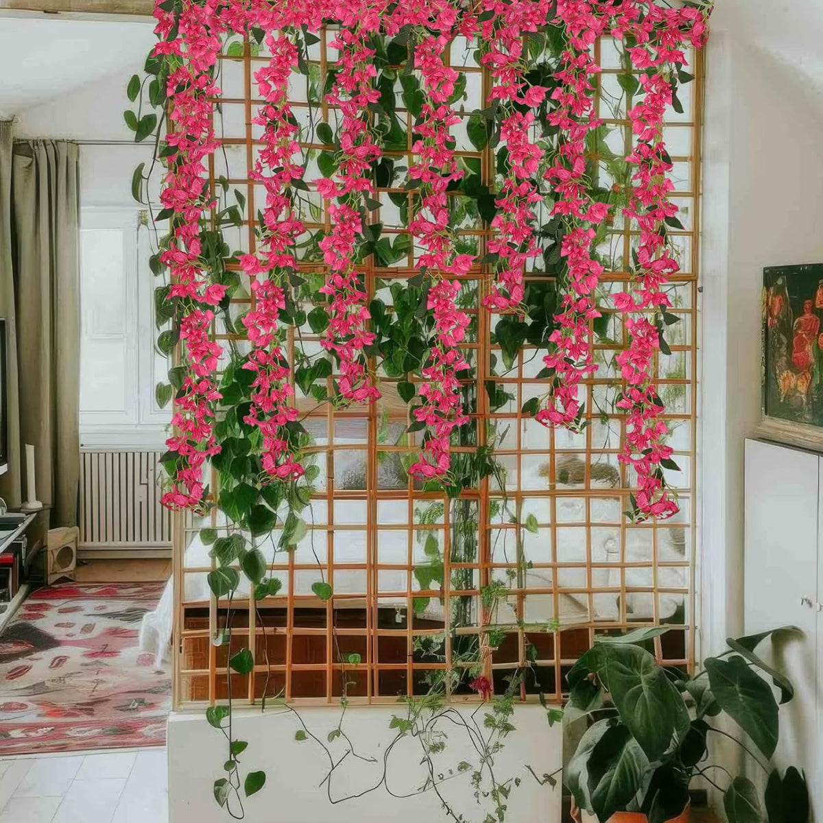 Festive Artificial Hanging Bougainvillea Vines Outdoor Decor Assortment