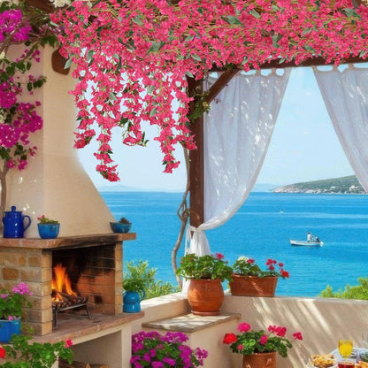 Festive Artificial Hanging Bougainvillea Vines Outdoor Decor Assortment