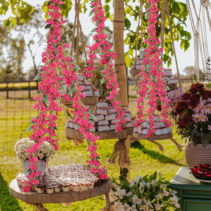 Festive Artificial Hanging Bougainvillea Vines Outdoor Decor Assortment