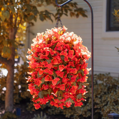 Realistic Artificial Bougainvillea Hanging Basket Outdoor Decor Arrangement