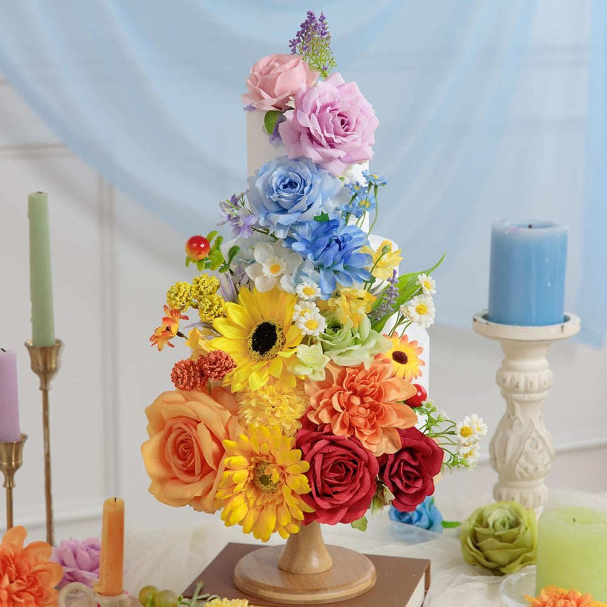 Rustic Artificial Multi Flower Mixed Indoor Decor Selection