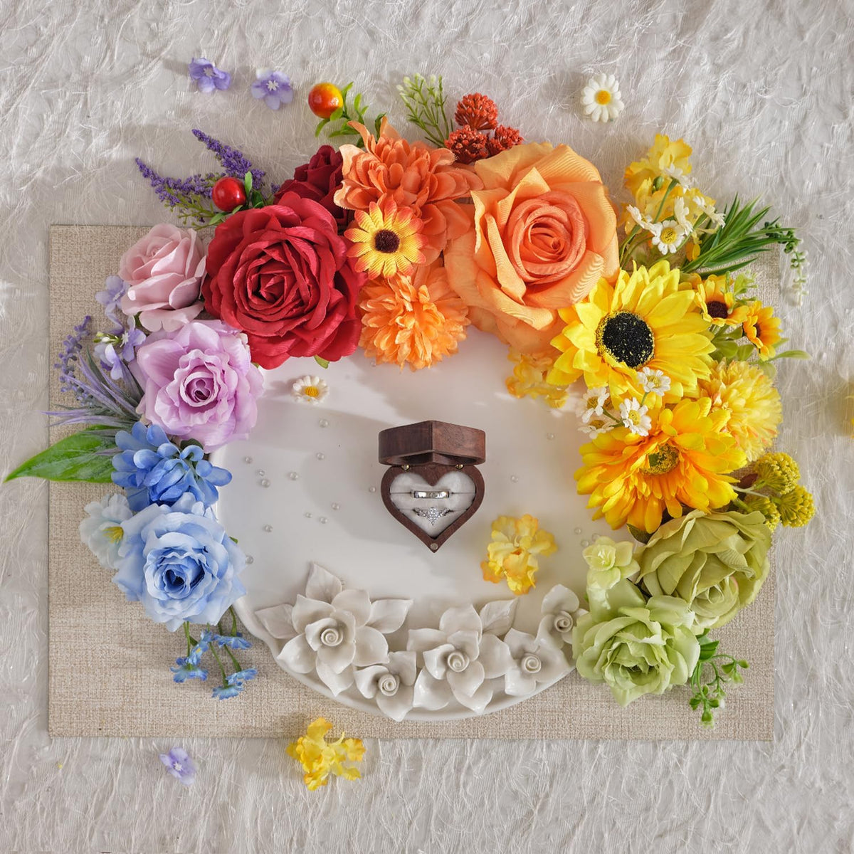 Rustic Artificial Multi Flower Mixed Indoor Decor Selection