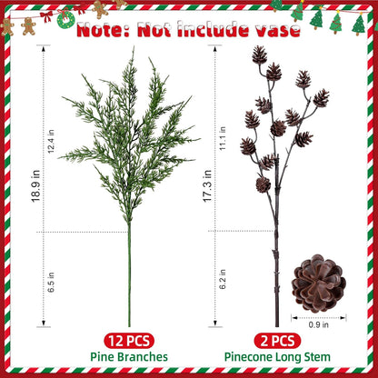 Classic Artificial Cedar Branches Greenery Indoor Decor Collection