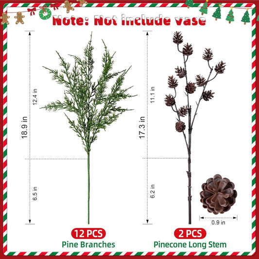 Classic Artificial Cedar Branches Greenery Indoor Decor Collection