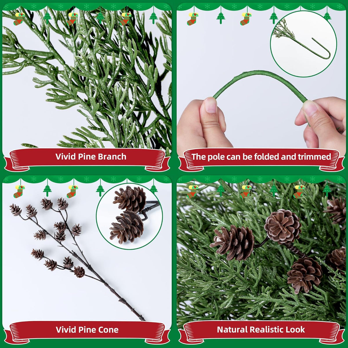 Classic Artificial Cedar Branches Greenery Indoor Decor Collection