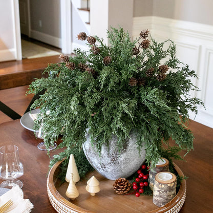 Classic Artificial Cedar Branches Greenery Indoor Decor Collection