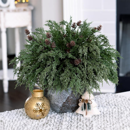 Classic Artificial Cedar Branches Greenery Indoor Decor Collection