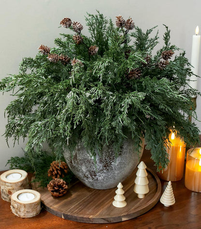 Classic Artificial Cedar Branches Greenery Indoor Decor Collection