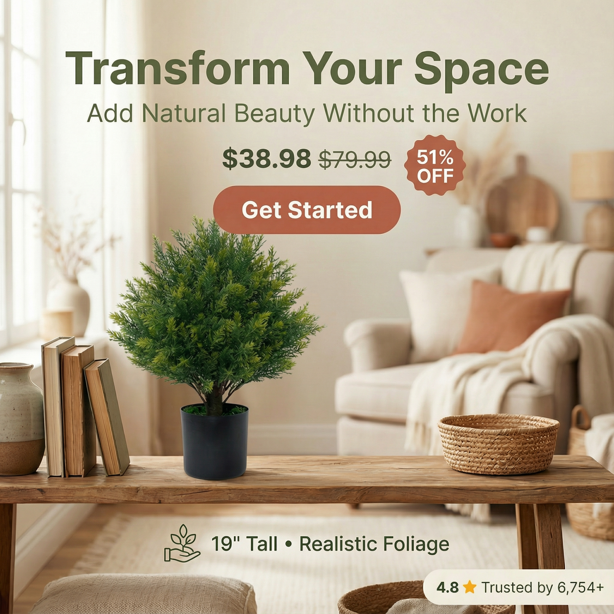 Premium Artificial Little Bush Ball Home Decor Kit