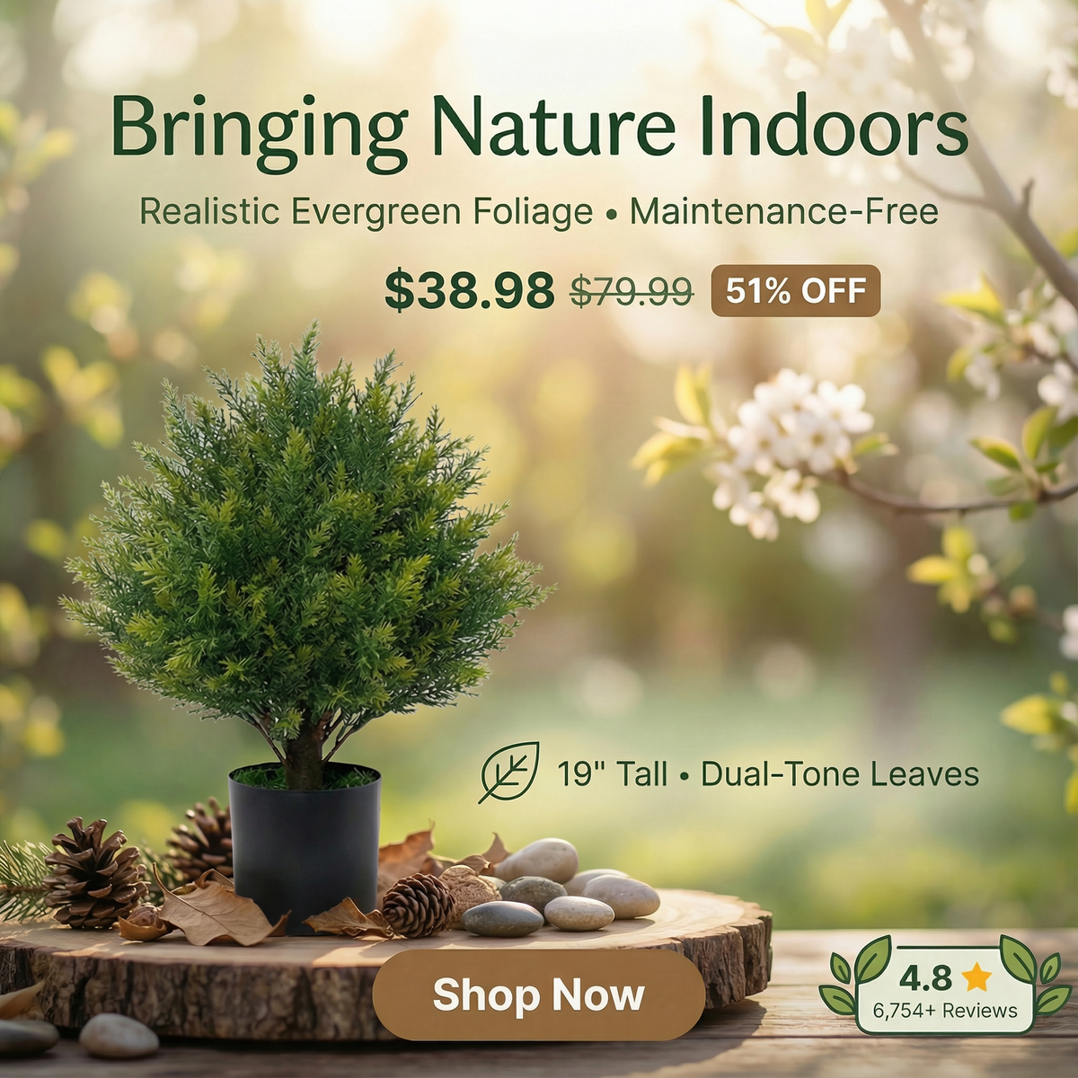 Premium Artificial Little Bush Ball Home Decor Kit
