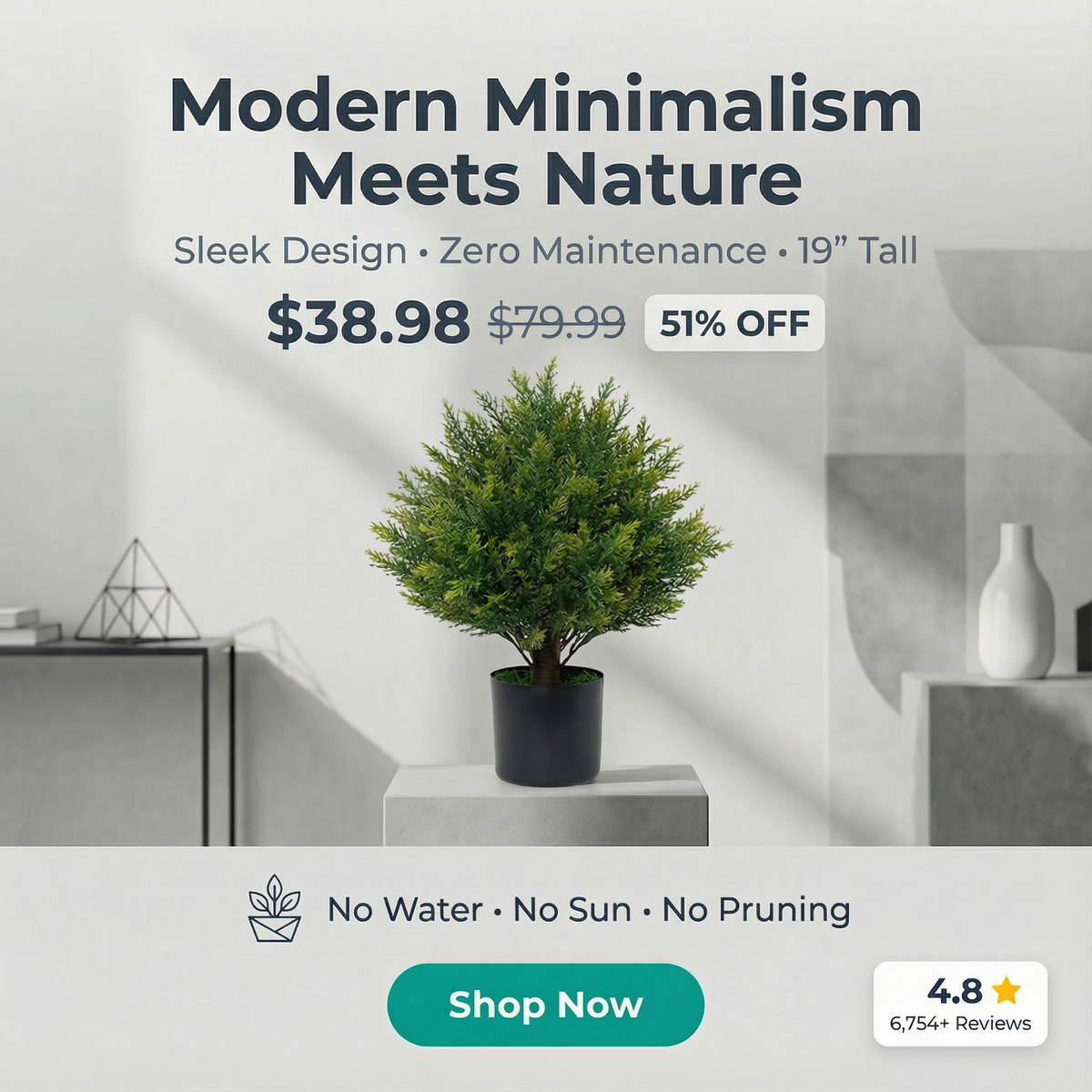Premium Artificial Little Bush Ball Home Decor Kit