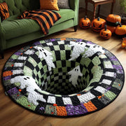 👻 Ghost 3D optical illusion round Halloween rug