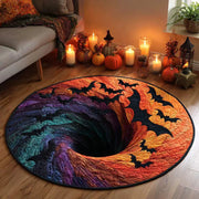 🦇 Bats 3D optical illusion round Halloween rug