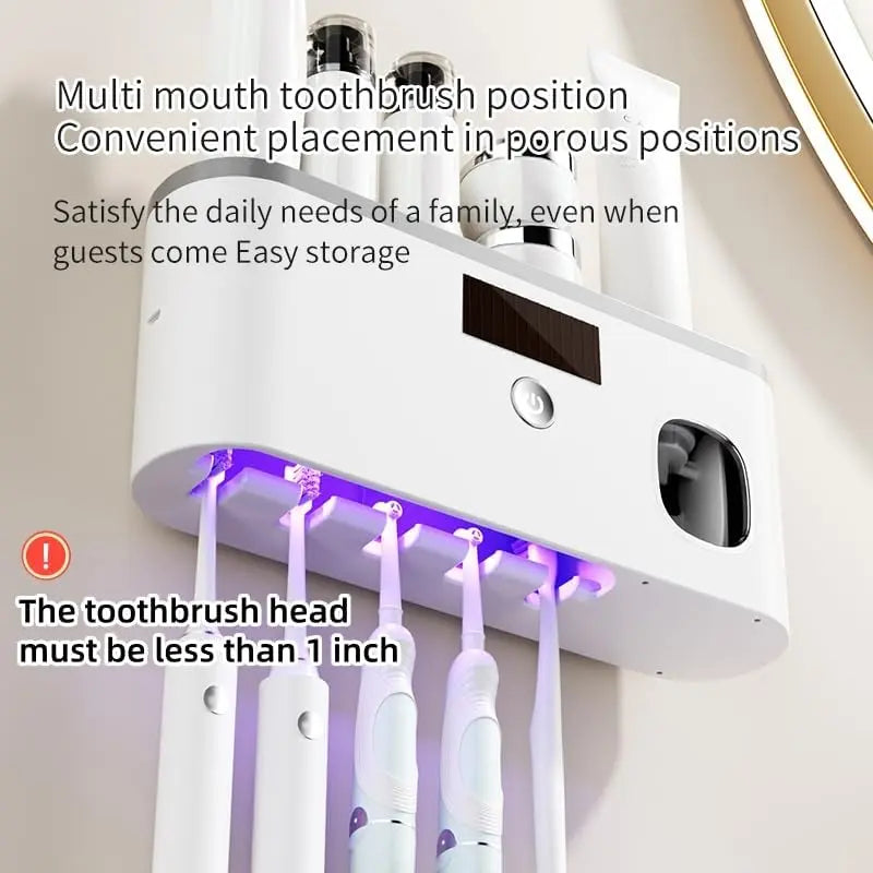Wall-Mounted Multifunctional Bathroom Organizer - Adhesive No-Drilling Toothbrush Holder