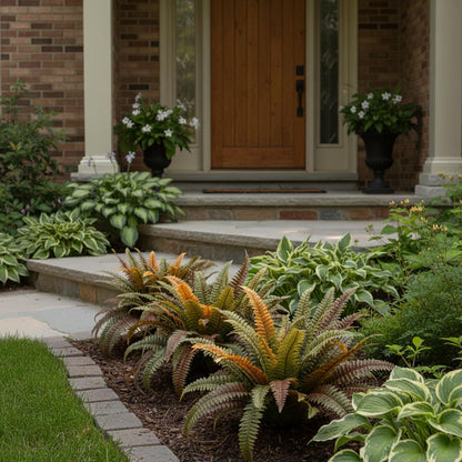 Classic Artificial Boston Ferns Rust Home Decor Kit