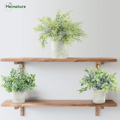 3 Pack Life-Like Potted Fake Plant, Artificial Plants Indoor, Artificial Frost-Hung Green Plants, Eco-Friendly Gray Pot, No Need for Maintenance，Ideal Decor for Home and Office