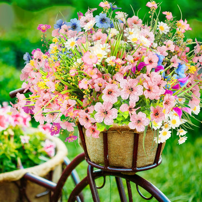 30 Bundles 12 Style Artificial Flowers for Outdoors Fake Silk Flowers UV Resistant Faux Plastic Plants for Spring Summer Garden Porch Window Box Table Vase Home Indoor Outdoor Hanging Decoration