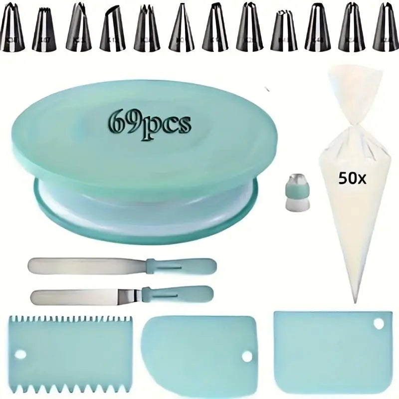 Professional Cake Decorating Tool Set - Complete Pastry and Baking Kit for Bakers
