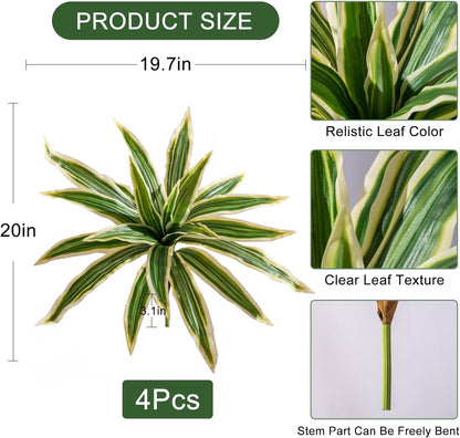 Rustic Artificial Dracaena Stems Greenery Home Decor Accent