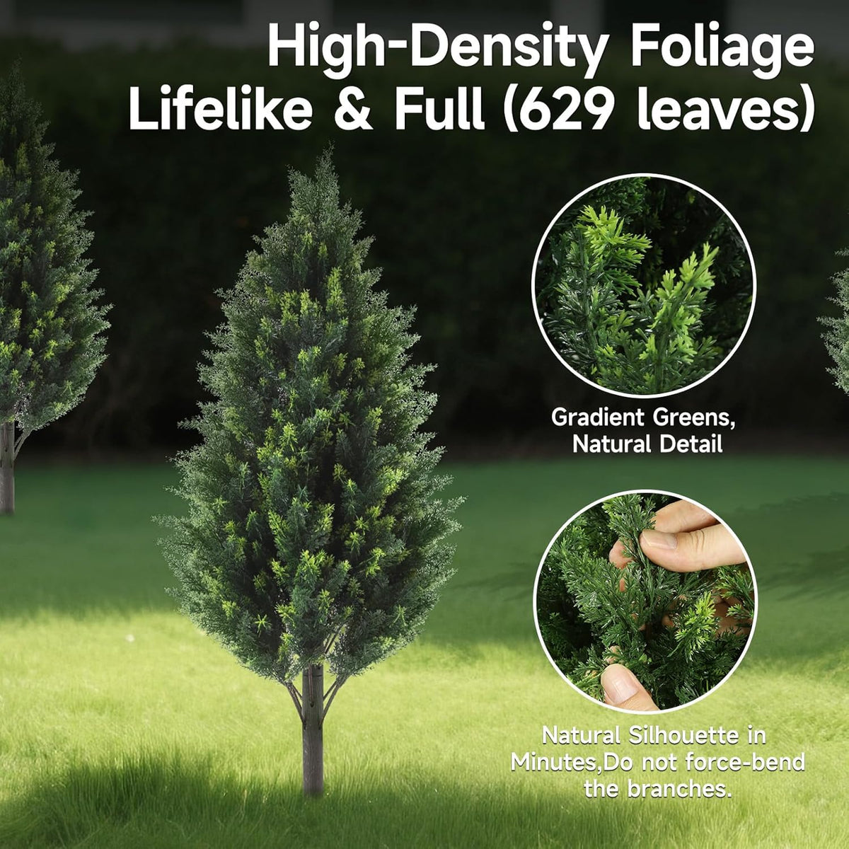 3FT Artificial Cedar Topiary Trees Set of 2 Detachable Planter & Spike, UV Resistant Faux Plants Outdoor and Indoor, Realistic Fake Bushes Pine Tree for Front Porch Decor
