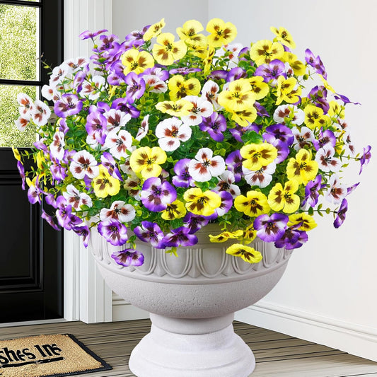 Timeless Realistic UV Resistant Pansy Outdoor Decor Assortment