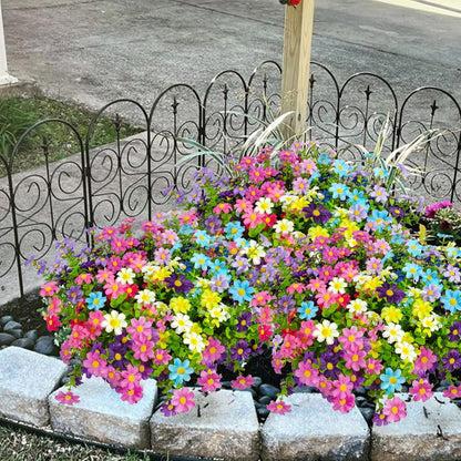 Artificial Flowers for Outdoor Decoration, 6 Bundles UV Resistant Artificial Daisies Silk Wild Flower Fake Flowers for Outside Front Porch Patio Garden Window Box Planters Decor(12 color mixing)