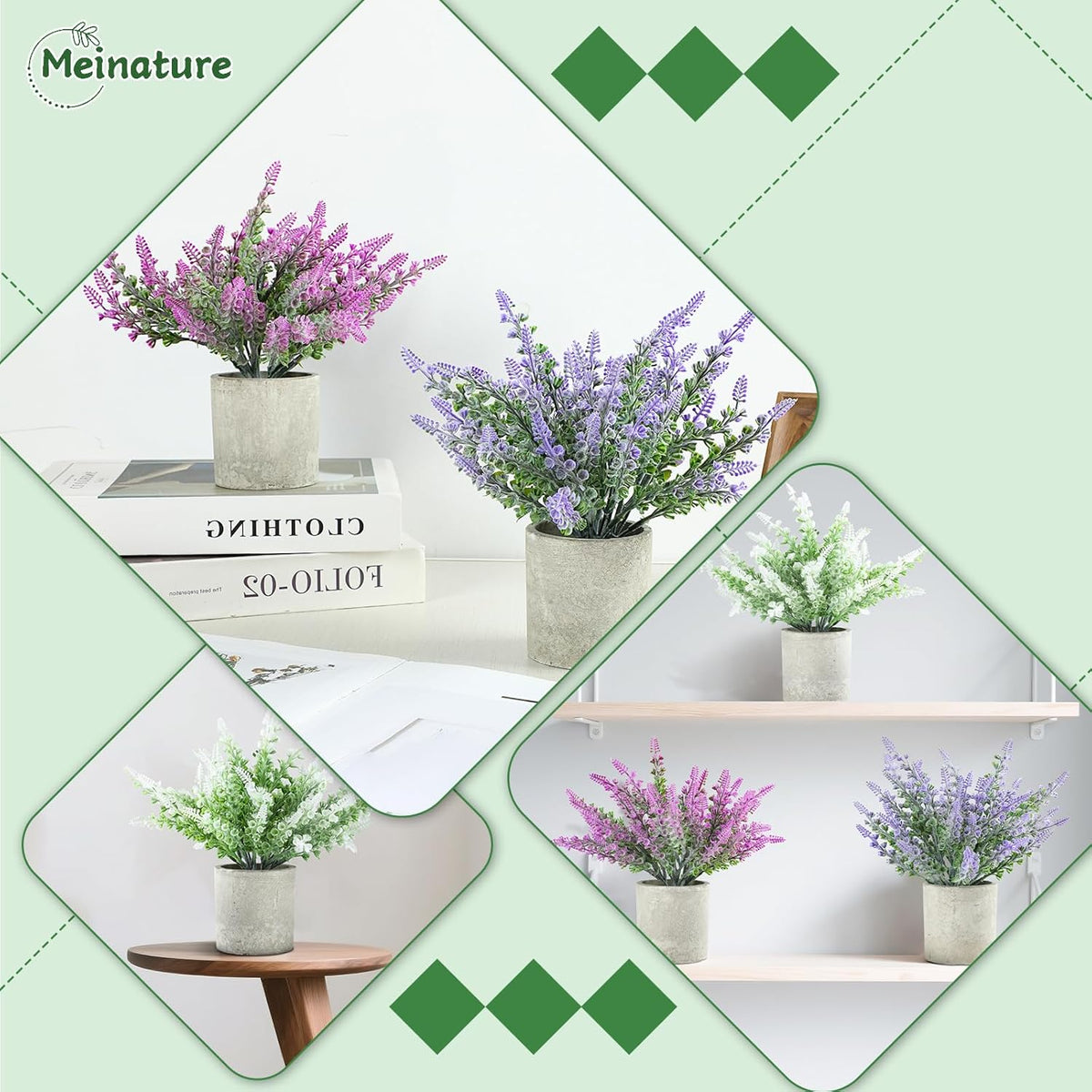 Festive Artificial Lavender Biodegradable Pots Home Decor Series