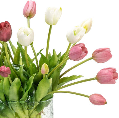 Elegant Artificial Tulips Latex Bouquet Home Decor Kit