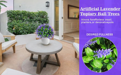 Artisan Artificial Lavender Topiary Ball Home Decor Bundle