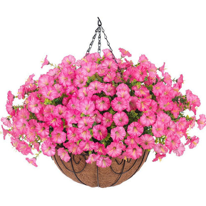 Vibrant Silk Morning Glory Basket Outdoor Decor Bundle