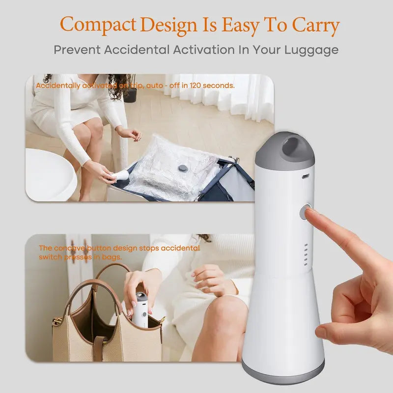 Cordless Travel Vacuum Bag Set with Rechargeable Air Pump, Space Saving Storage Bags