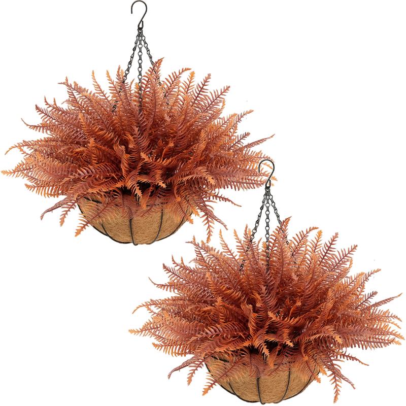 🍂🍂🍂Fall Sale: 2-Pack Artificial Morning Glory Hanging Baskets for Porch & Garden