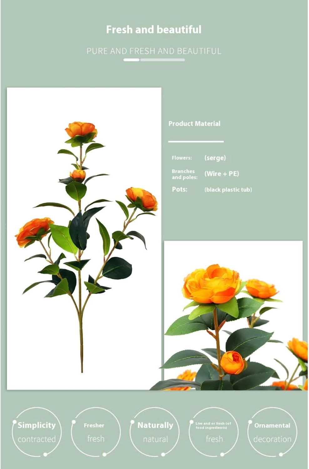 Elegant Artificial Camellia Kitchen Style Home Decor Statement